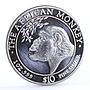 Somali 10 dollars The African Monkey Chimpanzee Fauna proof silver coin 2000