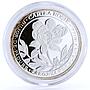 Moldova 50 lei Paeonia Peregrina Flower Flora proof silver coin 2014