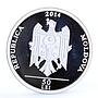 Moldova 50 lei Paeonia Peregrina Flower Flora proof silver coin 2014