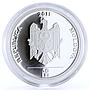 Moldova 50 lei Endangered Wildlife Eurasian Spoonbill Bird silver coin 2011