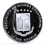 Equatorial Guinea 10000 ekuele Cervantes Don Quixot Literature silver coin 1997