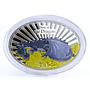 Niue 2 dollars Year of the Dragon Blue Dragon colored proof silver coin 2012