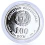 Uzbekistan 100 som Famous Ancestors Sultan Bobur proof silver coin 1999