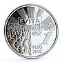 Argentina 1 peso First Lady Eva Duarte People Manifestation silver coin 2002