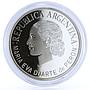 Argentina 1 peso First Lady Eva Duarte People Manifestation silver coin 2002