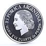 Argentina 1 peso First Lady Eva Duarte People Manifestation silver coin 2002