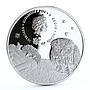 Ghana 5 cedis The Hedgehog and The Owl colored silver coin 2014