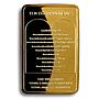 JESUS CHRIST, TEN COMMANDMENTS, 1 OZ, GOLD Plated BAR, CROSS