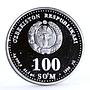 Uzbekistan 100 som Famous Ancestors Sultan Mirzo Ulugbek proof silver coin 1999