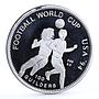 Suriname 100 guilders Football World Cup in USA Two Players silver coin 1994