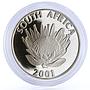 South Africa 1 rand National Tourism Industry Train Flower silver coin 2001