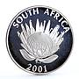 South Africa 1 rand National Tourism Industry Train Flower silver coin 2001