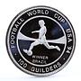 Suriname 100 guilders Football World Cup in USA Winner Brazil CuNi coin 1994