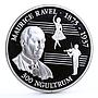 Bhutan 300 ngultrums Composer Maurice Ravel Playing the Violin silver coin 1993