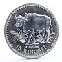 Malaysia 15 ringgit Conservation Fauna Malaysian Gaur Bull silver coin 1976