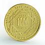 Kazakhstan 1000 tenge Silk Road gold coin 1995