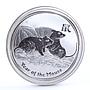 Australia 50 cents Lunar Calendar series II Year of the Mouse silver coin 2008