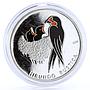 Congo 1000 francs Endangered Wildlife Barn Swallow Bird colored silver coin 2005