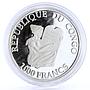 Congo 1000 francs Endangered Wildlife Barn Swallow Bird colored silver coin 2005