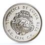 Costa Rica 100 colones Wildlife Conservation Manatee silver coin 1974