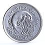 Costa Rica 100 colones Wildlife Conservation Manatee silver coin 1974