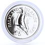 Falkland Islands 5 pounds Endangered Wildlife Humpback Whale silver coin 1979