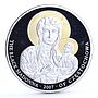 Liberia 5 dollars The Black Madonna Czestochowa gilded proof CuNi coin 2007