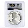 Cayman Islands 25 dollars Queen Elizabeth I PR69 PCGS silver coin 1977