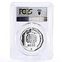 Dominican Republic 1 peso Seafaring Ship PR69 PCGS piedfort silver coin 1989