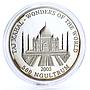 Bhutan 500 ngultrum Wonders of World Taj Mahal silver coin 2005