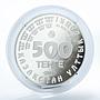 Kazakhstan 500 tenge Saiga antelope fauna rare animals silver proof coin 2001