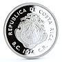 Costa Rica 50 colones Conservation of Nature Green Turtle proof silver coin 1974