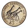 Tanzania 25 shillings Wildlife Conservation Giraffes Fauna silver coin 1974