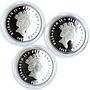 Fiji set of 3 coins Romanov Dynasty Alexander III proof colored silver 2012