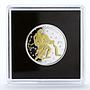 Benin 500 francs Zodiac Signs series Aquarius proof gilded silver coin 2022