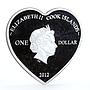 Cook Islands 1 dollar Enduring Love Doves Birds colored silver coin 2012