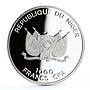 Niger 1000 francs Alfonso Mucha The Flirt Art colored silver coin 2012