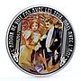 Niger 1000 francs Alfonso Mucha The Flirt Art colored silver coin 2012