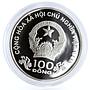 Vietnam 100 dong Athens Olympic Games series Tennisist proof silver coin 2004