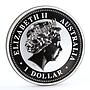 Australia 1 dollar Lunar Calendar I Year of the Pig gilded silver coin 2007