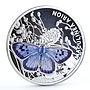 Niue 1 dollar Maculinea Arion Blue Butterfly Fauna colored silver coin 2011