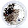 Tuvalu 50 cents Endangered Wildlife Grey Wolf Fauna colored silver coin 2013