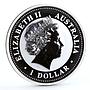 Australia 1 dollar Lunar Calendar I Year of the Rooster gilded silver coin 2005