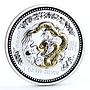 Australia 1 dollar Lunar Calendar I Year of the Dragon gilded silver coin 2000