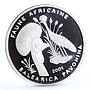 Chad 1000 francs Endangered Wildlife Bird of Paidise Fauna silver coin 2001