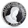 Chad 1000 francs Endangered Wildlife Bird of Paidise Fauna silver coin 2001