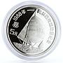 China 5 yuan Seoul Olympic Games Sailboat Racing proof silver coin 1988