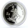 Palau 5 dollars Marine Life Protection series Sea Jellyfish silver coin 2002