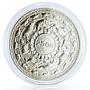 Sri Lanka 5 rupees 2500th Anniversary of Buddhism Moonstone silver coin 1957