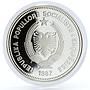 Albania 50 leke Seaport of Durazzo Ship Clipper proof silver coin 1987